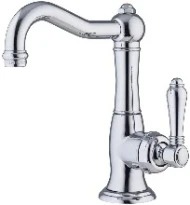 Cottage Traditional mitigeur lavabo chromé avec bec pivotant et vidage automatique