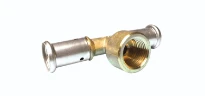 Henco laiton à sertir té réduit avec filetage femelle 90° FFF 20 x 3/4 F x 20 mm