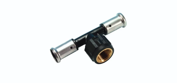 Henco PVDF pers verloop T-stuk met binnendraad 90° FFF 63 x 2 F x 63 mm