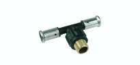 Henco PK-serie PVDF à sertir té réduit mâle 90° FMF 16 x 1/2 M x 16 mm