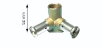 Henco laiton à sertir culasse double 90° FF 16 x 1/2 F x 16 mm - raccordement 90°