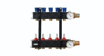 Henco UFH CD collecteur prémonté en composite avec débitmètre 4/4 - 9 x EK3/4 - noir