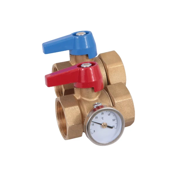 Henco UFH vanne à bille avec thermomètre (set 2pcs) FF 4/4 x 4/4 - prix par set