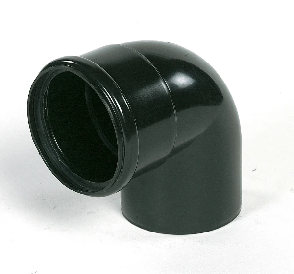 Ubbink Rolux PP coude arrivée d'air 90° MF 80 x 80 mm - noir
