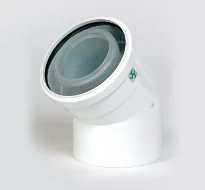 Ubbink Rolux concentrique PP/acier coude 45° 60/100 mm