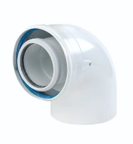Ubbink Rolux concentrique PP/acier coude 87° 60/100 mm