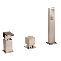 Gessi Rettangolo mitigeur bain montage sur gorge chromé avec inverseur+douchette extractible