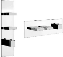Gessi Rettangolo set de finition chromé 2 sorties independ. horizontale/verticale, pr partie encastrable 43103