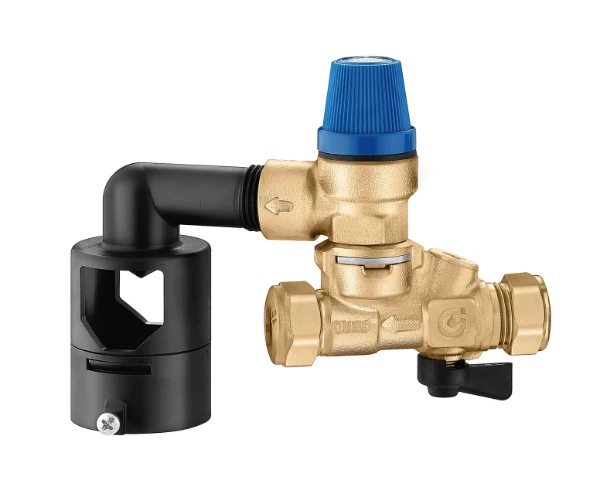 Caleffi 528 boilerveiligheidsgroep FF 15 x 15 mm - 8 bar - universeel horizontaal/vertikaal