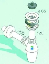 OMP siphon bouteille avec crepine 5/4 x 32 mm - polypropylène - blanc