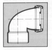 Wavin PVC lijm WC bocht kort 90° 90 mm