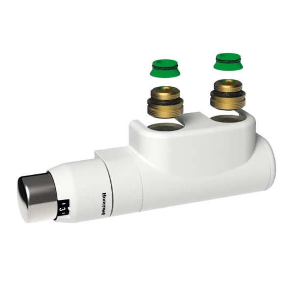 Stelrad design aansluitset haaks links - Ral 9016 Verkeerswit