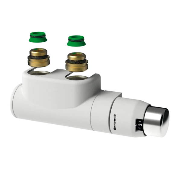 Stelrad design aansluitset haaks rechts - Ral 9016 Verkeerswit