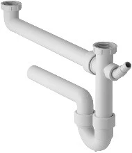 Geberit PP siphon tubulaire double6/4 x 40 mm - blanc - avec raccordement machine à laver