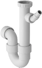 Geberit PP siphon tubulaire simple 6/4 x 40 mm - blanc - avec raccordement machine à laver - avec raccord à compression