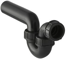 Geberit PE siphon 40 MM X 50 MM noir pe avec entrée et sortie horizontale