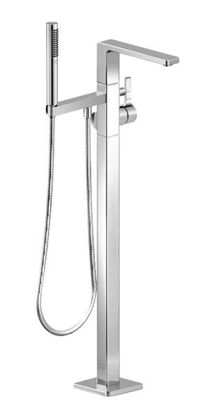 DORNBRACHT LULU Mitigeur monocommande bain/douche avec tube vertical positionnement libre et garniture de douche chromé