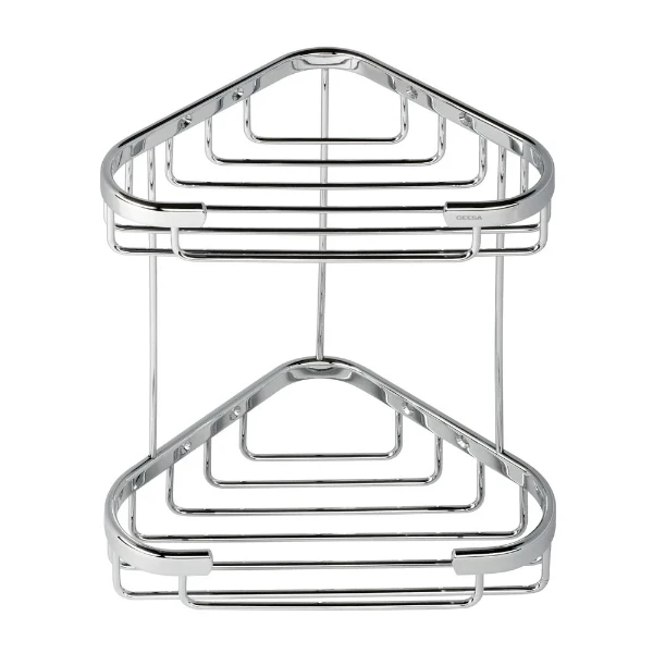 Geesa Basket douchekorf 175 x 175 x 270 mm - chroom - hoekmodel dubbel model medium