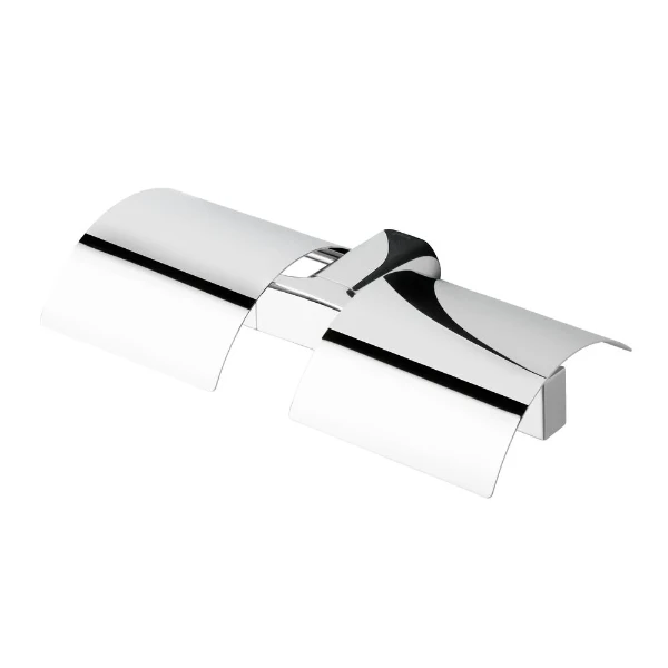 PORTE PAPIER DOUBLE GEESA WYNK chromé avec couvercle