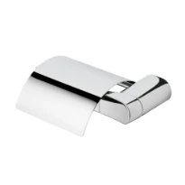 Geesa Wynk porte-rouleau chromé avec couvercle, version gauche