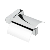 Geesa Wynk porte-rouleau chromé avec couvercle, version droite