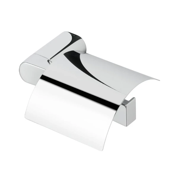 Geesa Wynk porte-rouleau chromé avec couvercle, version droite