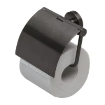 GEESA Nemox wc rolhouder met klep brushed black