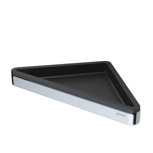 GEESA Frame Tablette d'angle Noire / Chromée
