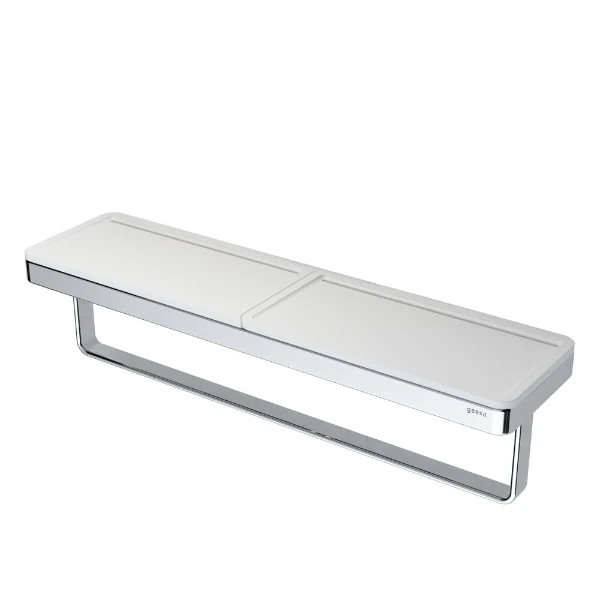 Geesa Frame Handdoekhouder met planchet Wit / Chroom