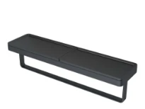 GEESA Frame Porte-serviette avec tablette Noir / Noir