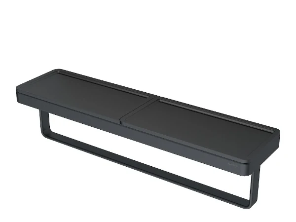 GEESA Frame Porte-serviette avec tablette Noir / Noir