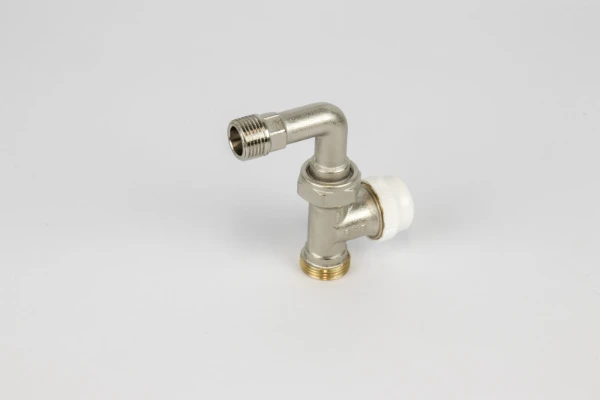 Begetube thermostatiseerbare rechte radiatorkraan met bocht 1/2 x EK3/4