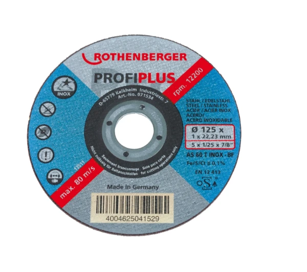 Rothenberger Profi Plus inox disque à tronçonner 125 x 1 mm - prix par boite de 10 pièces