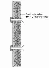 FIXATION HEWI 801 60 MM - M10 pour poignee rabattable - m10x60
