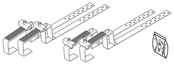 Bulex Acces Montagebeugels voor leien, platte dakpannen en kanaal dakpannen - 1 paneel (4 stuks)
