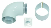 Bulex RGA concentrique PP/acier coude 90° 60/100 mm