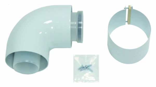 Bulex RGA concentrique PP/acier coude 90° 60/100 mm
