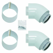 Bulex RGA concentrique PP/acier coude 45° 60/100 mm - prix par set de 2 pièces