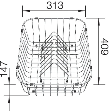 PANIER VAISSELLE BLANCO CLASSIC 45 inox avec porte-assiettes