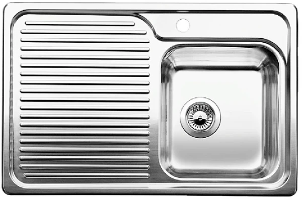 EVIER A ENCASTRER BLANCO CLASSIC 40 S 780 MM - 510 MM o inox 1 cuve egouttoir a gauche satine