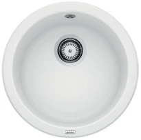 Blanco Rondo évier encastrable 450 MM blanc 1 bac rond silgranit crépine panier 3 1/2"