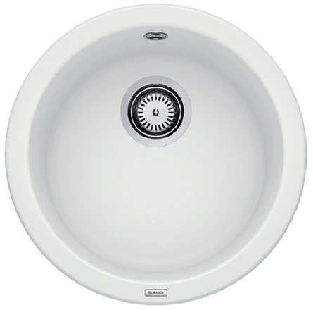 Blanco Rondo évier encastrable 450 MM blanc 1 bac rond silgranit crépine panier 3 1/2"