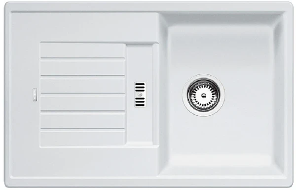 Blanco Zia 45 S évier encastrable blanc 1 bac réversible 780 - 500 o silgranit clean avec égouttage -accessoires -manuel