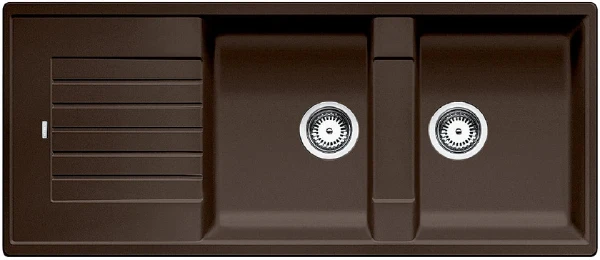 EVIER A ENCASTRER BLANCO ZIA 8 S 1160 - 500 o caffe silgranit clean manuelle 2 cuves a/egouttoir reversible