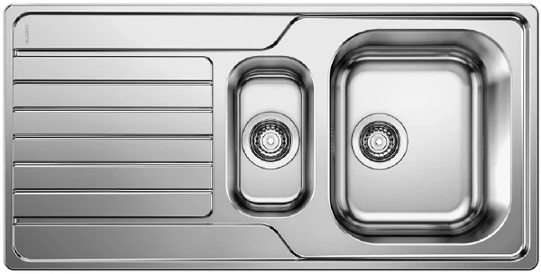 Blanco Dinas inb spoeltafel omkeerb incl garnituur rvs 18/10 6S 100x50cm