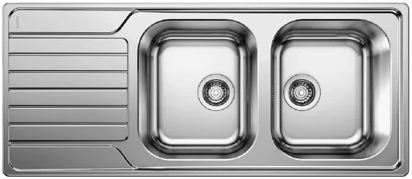 Blanco Dinas inb spoeltafel omkeerb incl garnituur rvs 18/10 8S 116x50cm