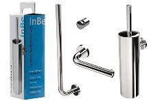 Clou InBe toiletset - chromé - contient: porte-brosse wc - porte-rouleau - porte-rouleau de réserve - patère