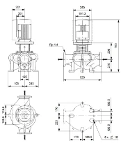 Grundfos In-line pompe TPE 125-95/4 A-F-A-BQQE-KWA