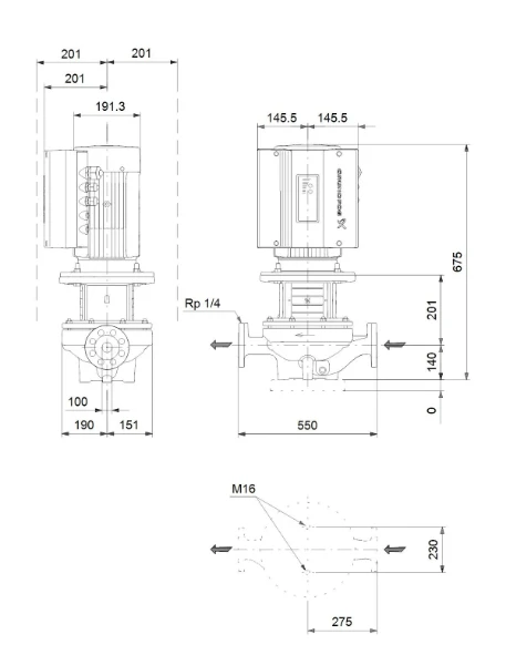 Grundfos In-line pompe TPE 100-90/4 A-F-A-BQQE-IWA