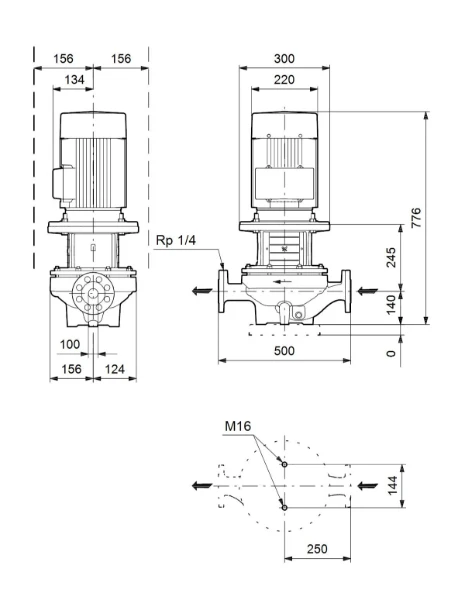 Grundfos In-line pompe TP 100-200/2 A-F-A-BQQE-LX1